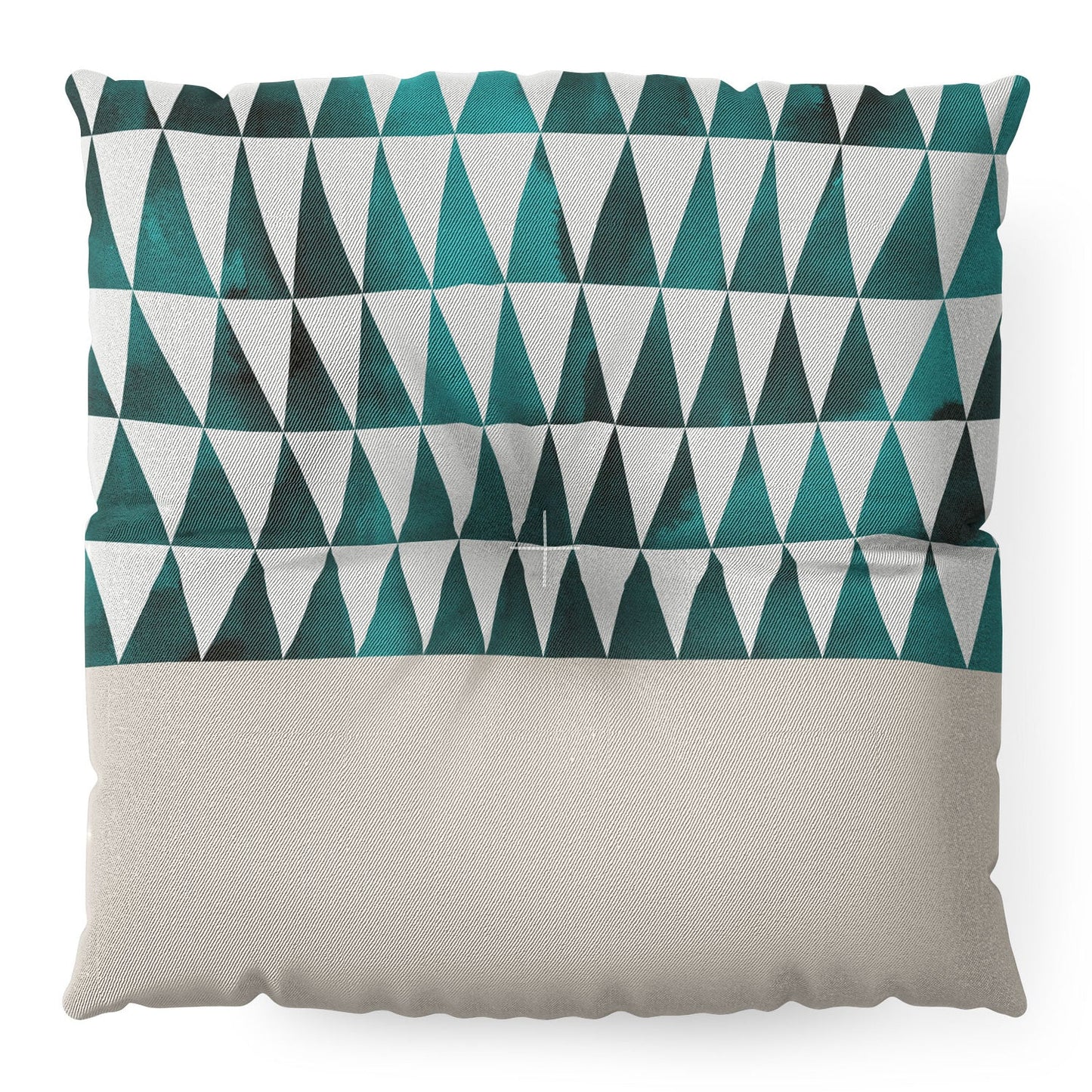 Georgiana Paraschiv Teal Triangles Floor Pillow Square