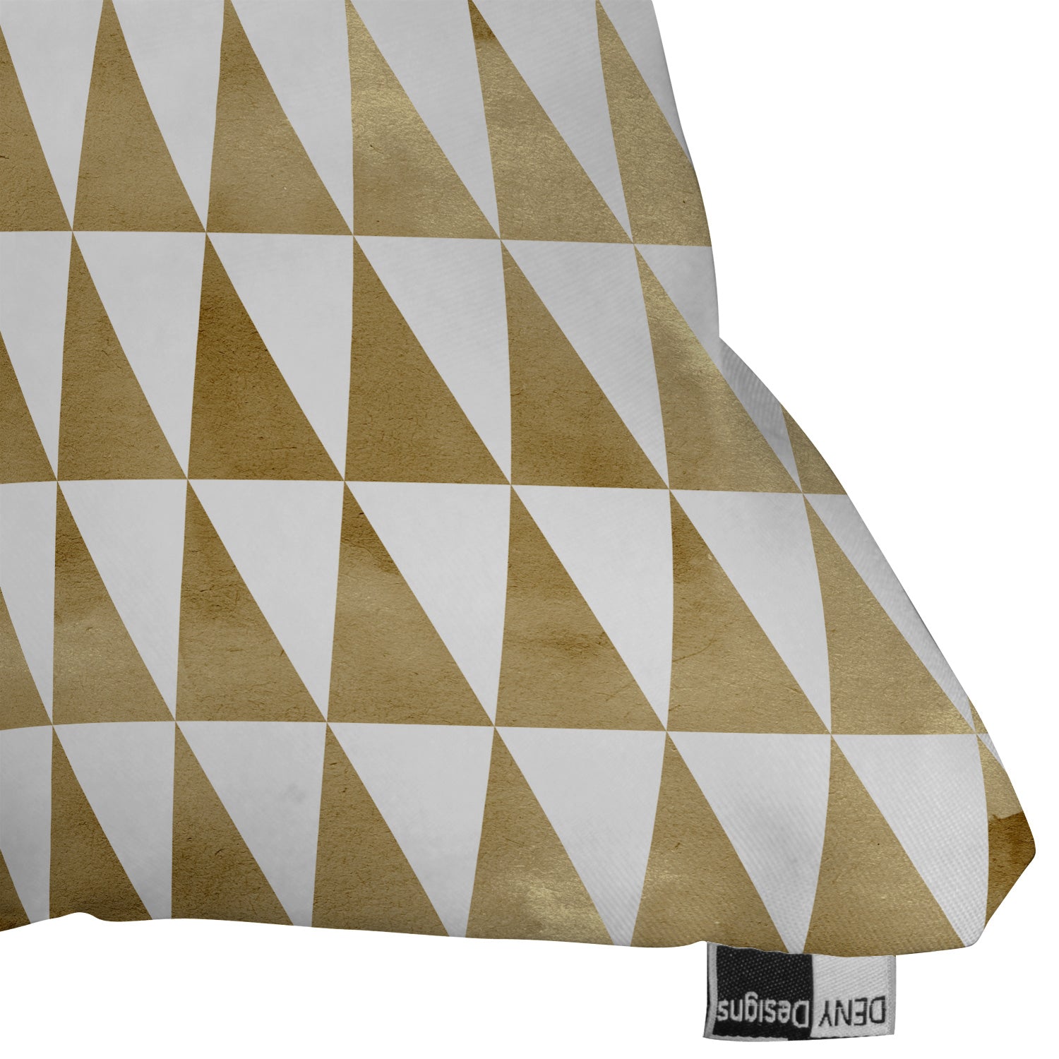 Georgiana Paraschiv Triangle Pattern Gold Outdoor Throw Pillow