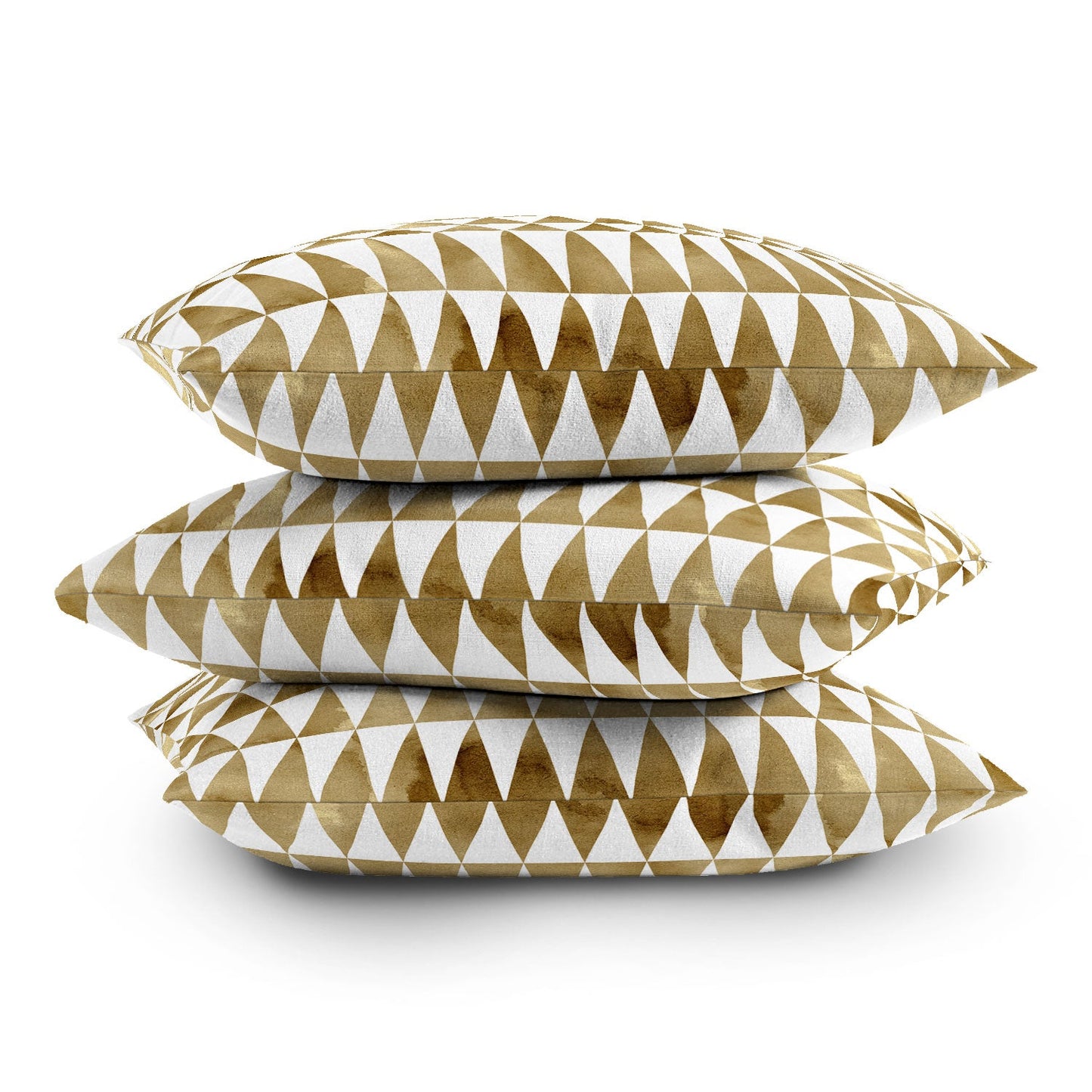 Georgiana Paraschiv Triangle Pattern Gold Outdoor Throw Pillow