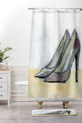 Sophia Buddenhagen Grey Stiletto Shower Curtain And Mat