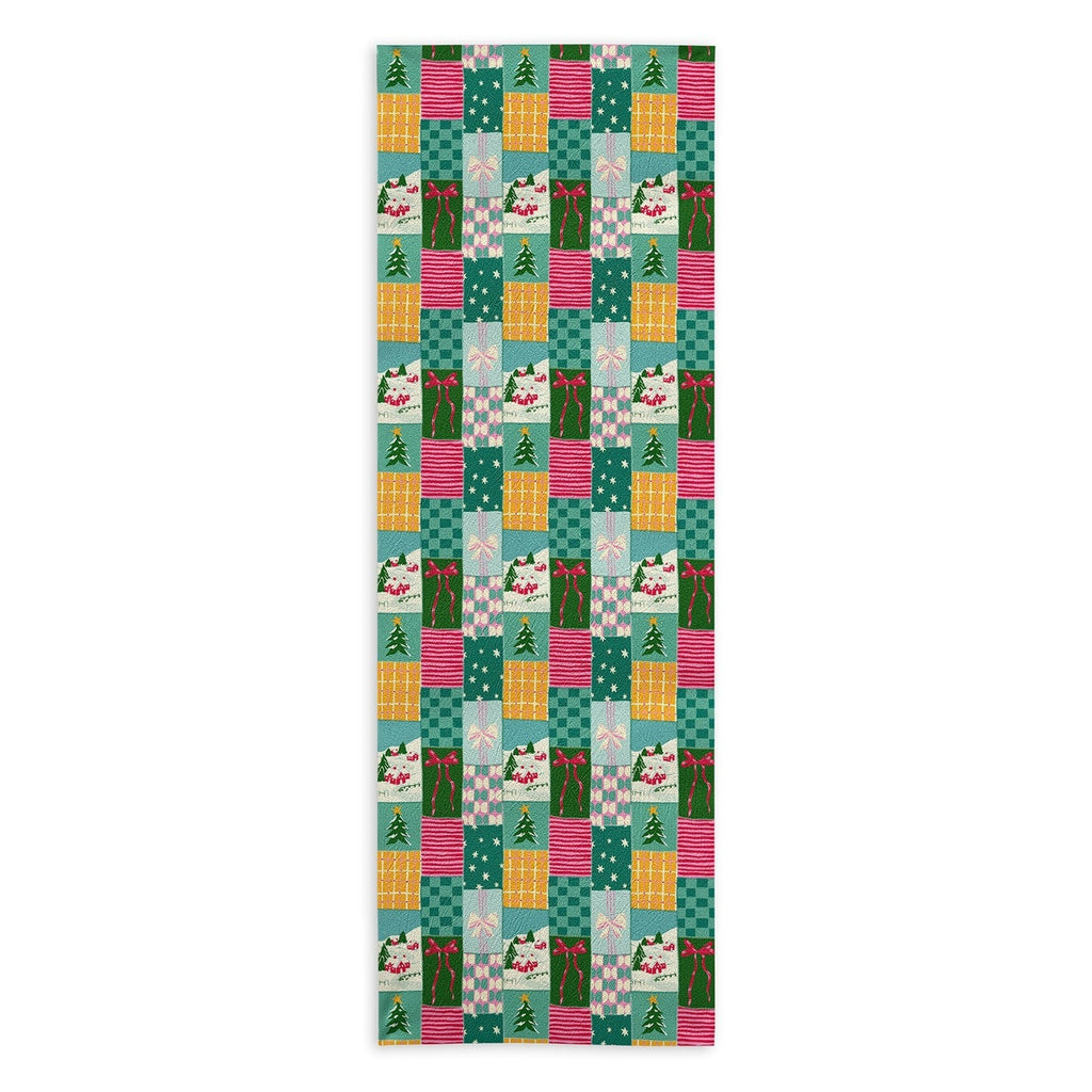 LouBruzzoni Cozy Christmas Patchwork Yoga Towel