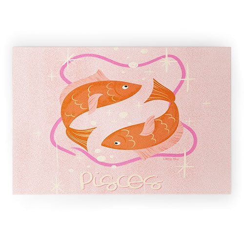Little Om Zodiac Sign Pisces Welcome Mat