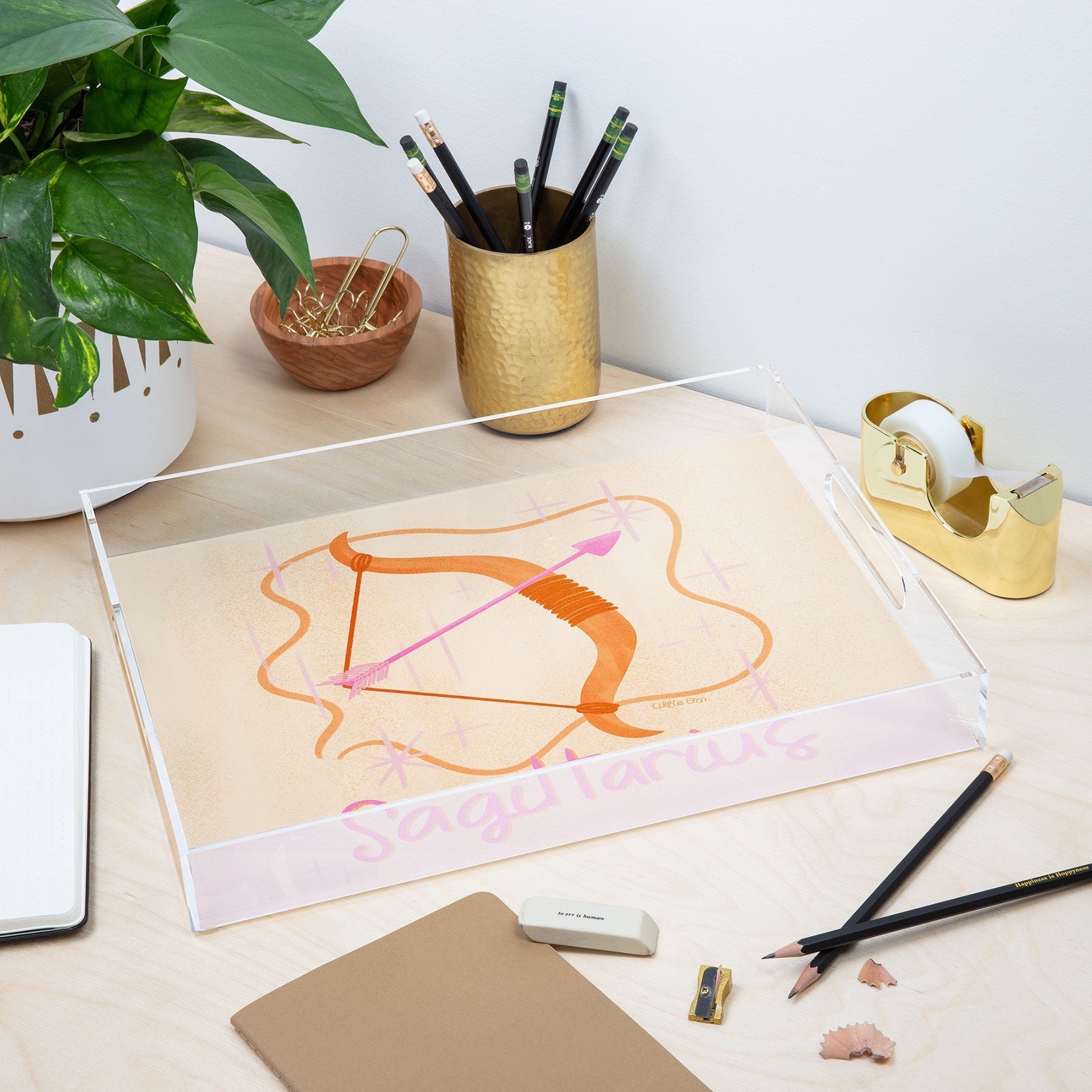 Little Om Zodiac Sign Sagittarius Acrylic Tray