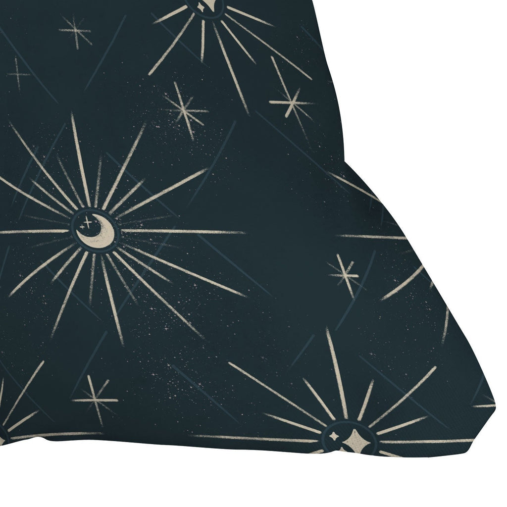 Little Om Pattern Little Moon navy Outdoor Throw Pillow