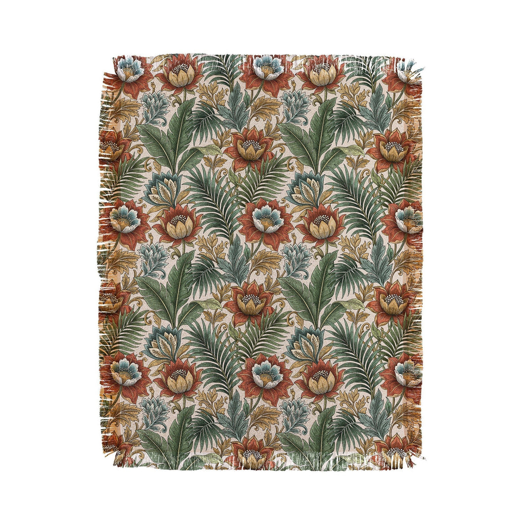 Marta Barragan Camarasa Retro Jungle Garden Throw Blanket