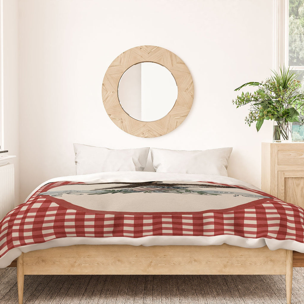DENY Designs Gingham Eagle Duvet Cover