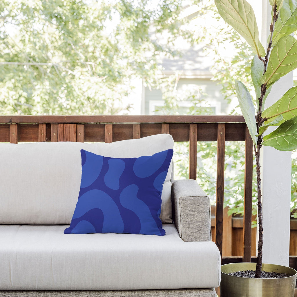 Camilla Foss Blue Pebble Outdoor Throw Pillow