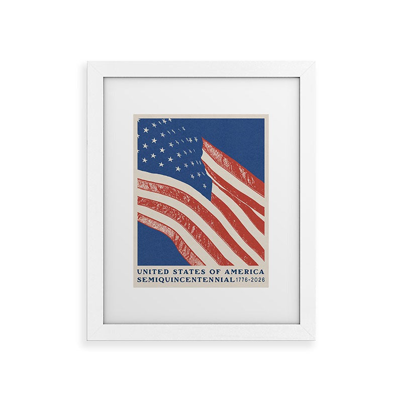 DENY Designs Stars n Stripes Semiquincentennial Framed Art Print