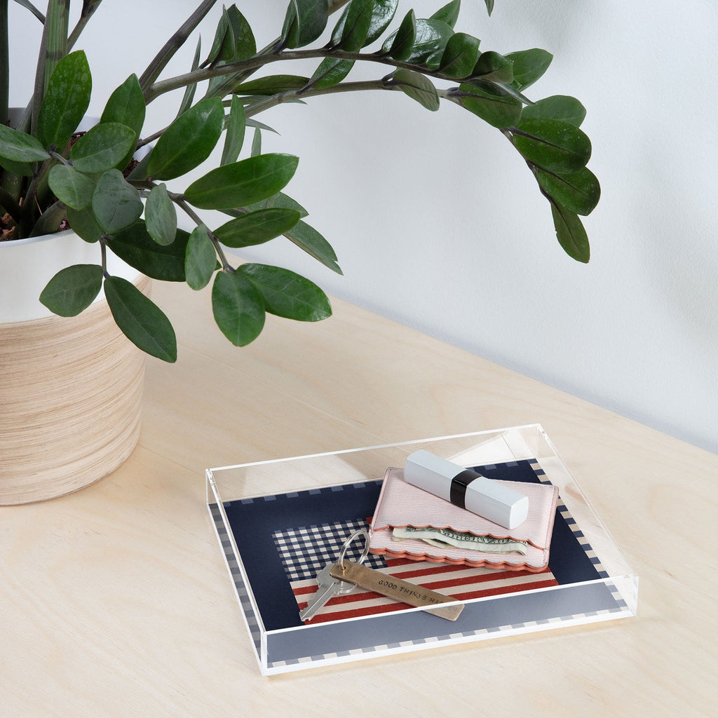 DENY Designs Gingham Flag Acrylic Tray
