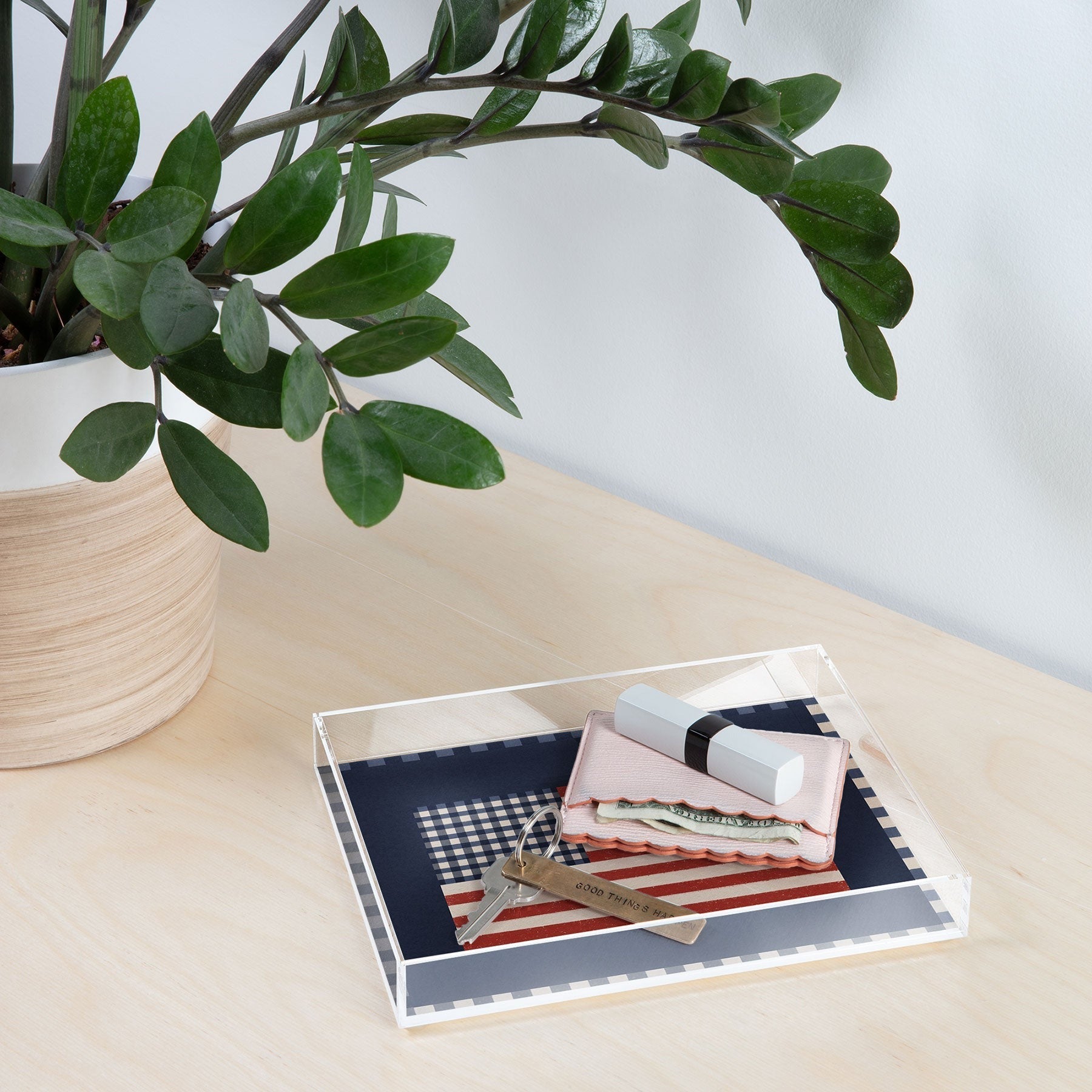 DENY Designs Gingham Flag Acrylic Tray
