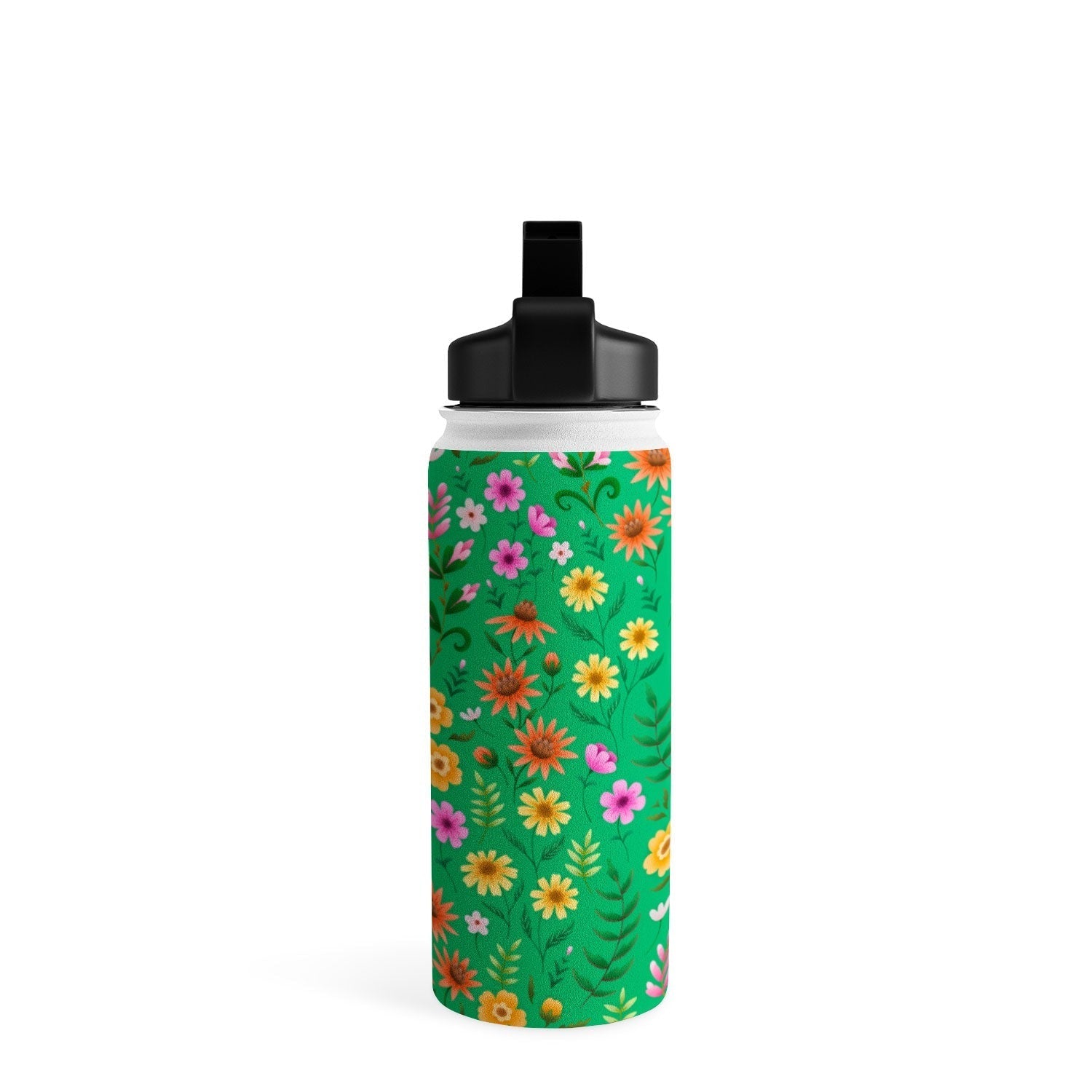 Pimlada Phuapradit Ditsy Spring Floral Green Water Bottle