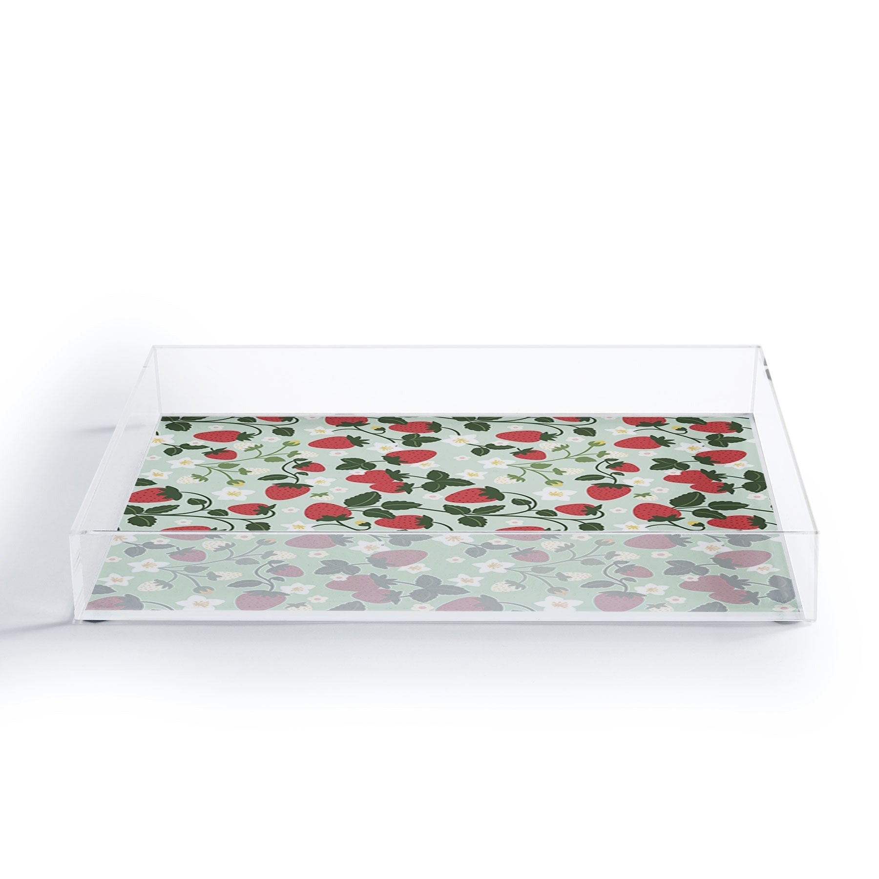 Design by Spark Strawberry Florals Fields Acrylic Tray