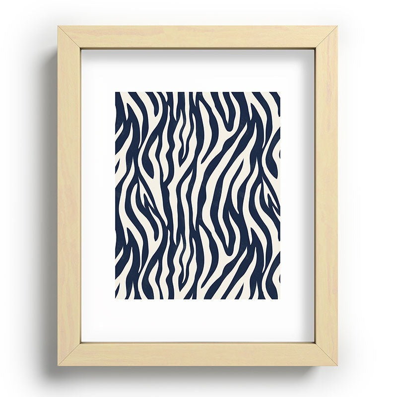 Avenie BR Navy Tiger Stripes Recessed Framing Rectangle