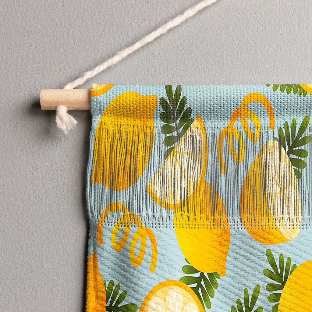 Jessica Molina Lemon Pattern on Sky Blue Wall Hanging Landscape