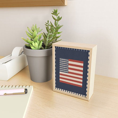 DENY Designs Gingham Flag Framed Mini Art Print