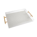Colour Poems Gingham Plaid Pattern Cloud White Acrylic Tray