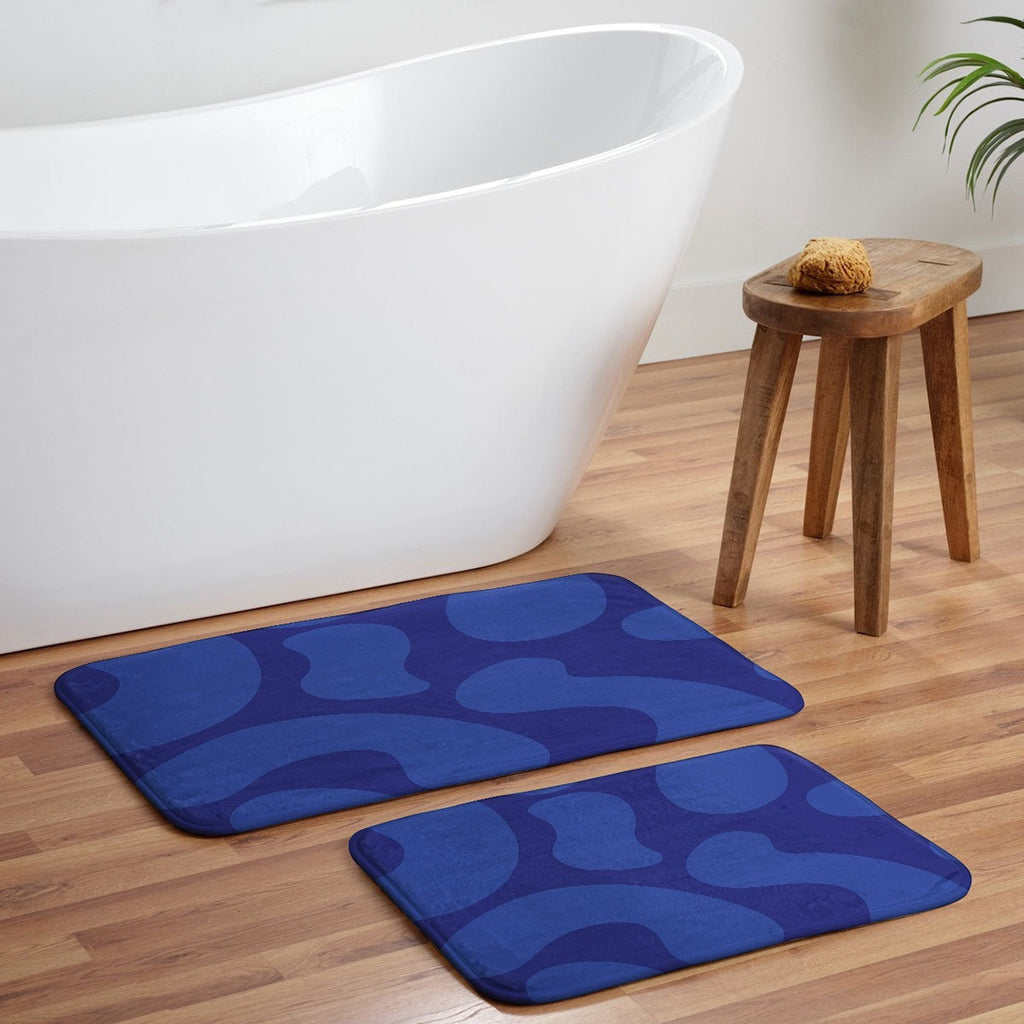 Camilla Foss Blue Pebble Memory Foam Bath Mat