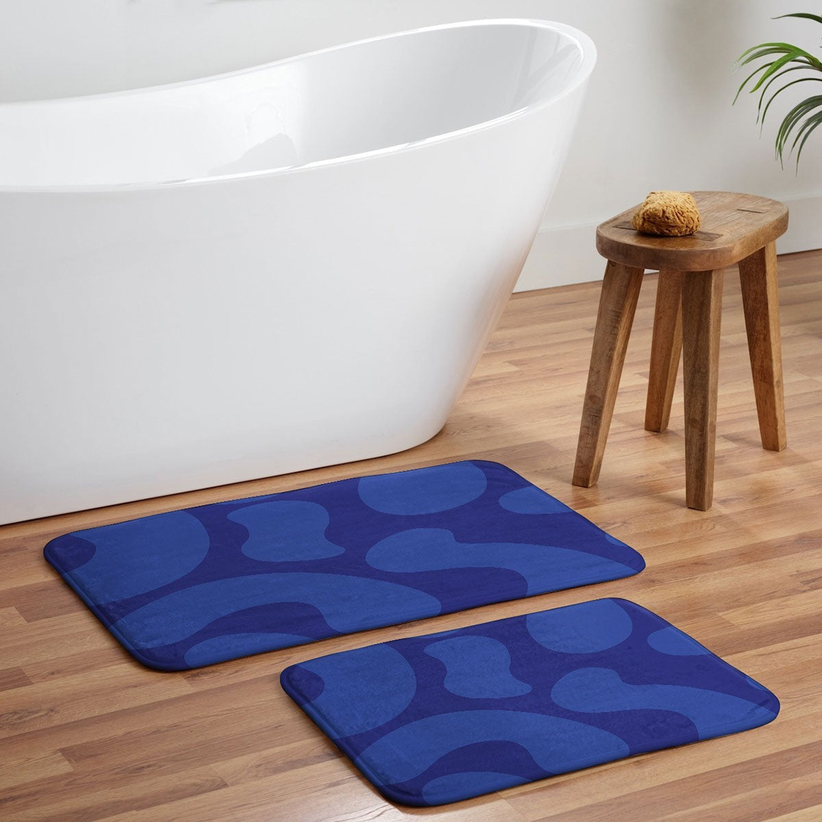 Camilla Foss Blue Pebble Memory Foam Bath Mat
