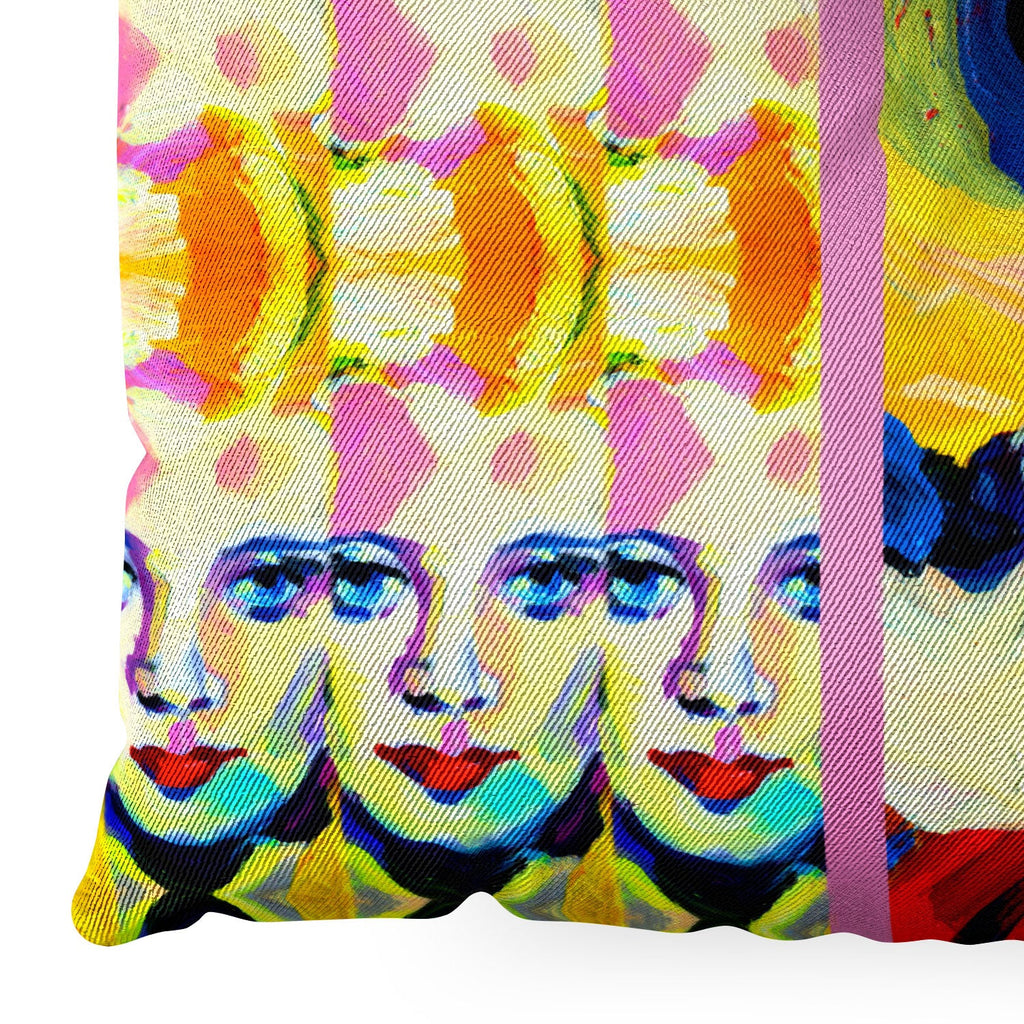 Ginette Fine Art Blue Eyes Red Lips Floor Pillow Square