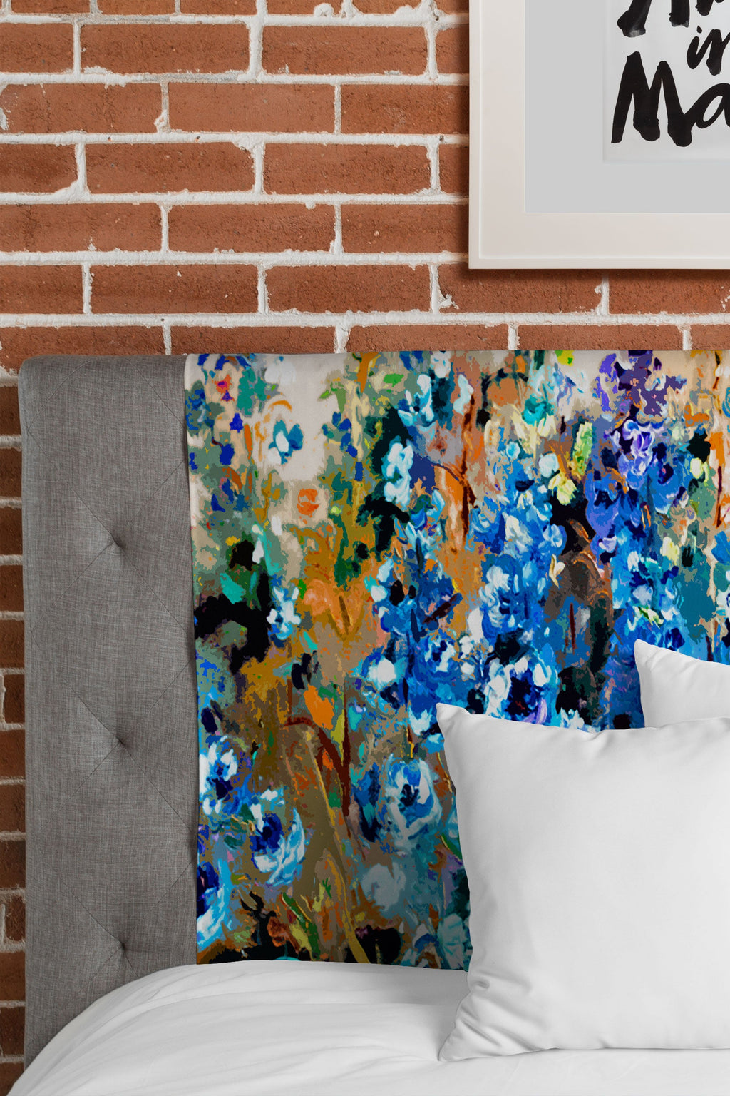 Ginette Fine Art Delphiniums Jardin Bleu Tapestry