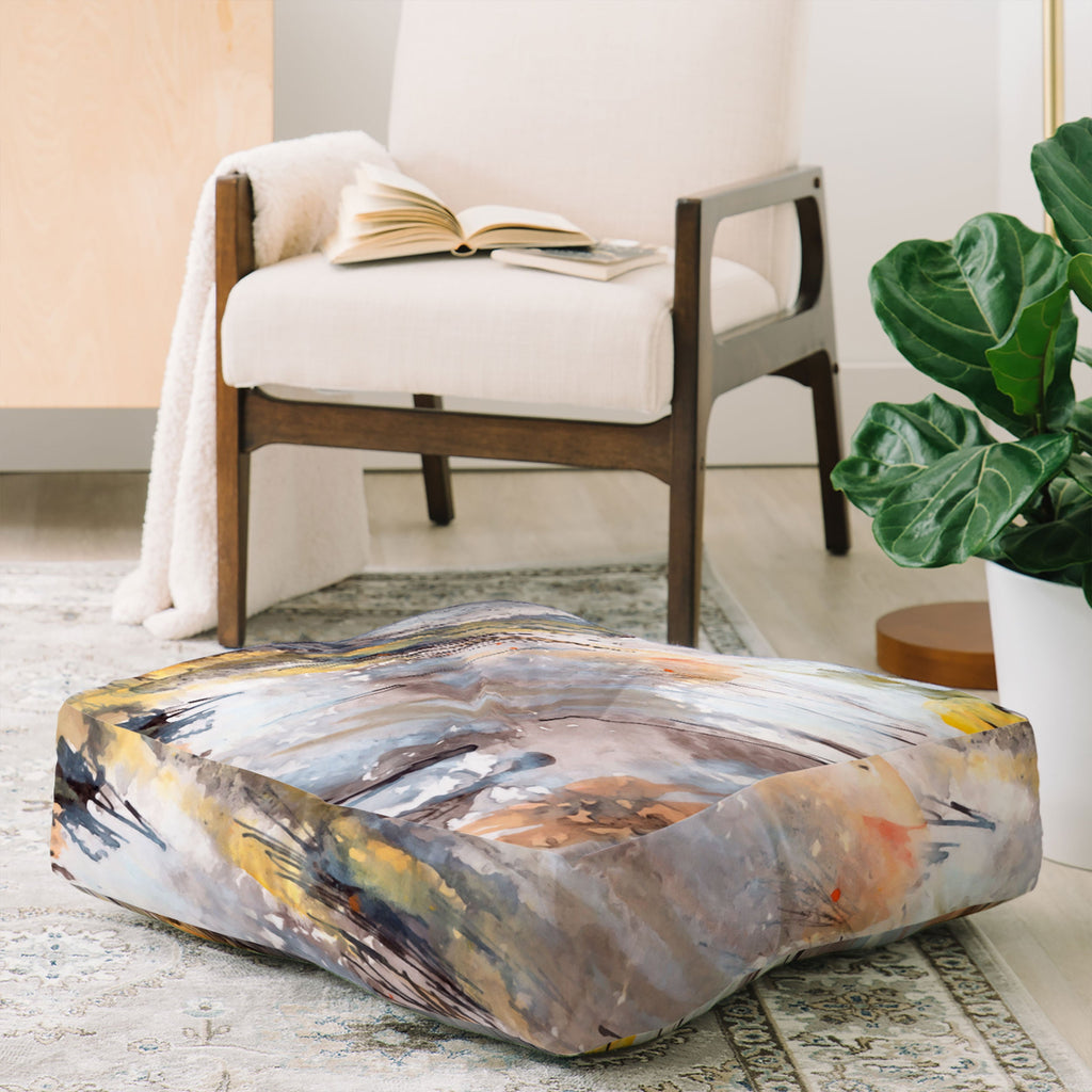Ginette Fine Art Feathers In The Wind Floor Pillow Square