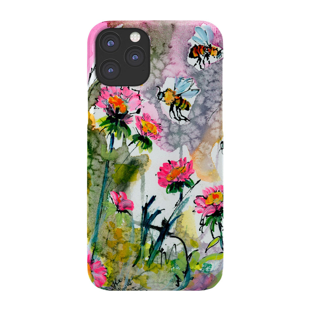 Ginette Fine Art Pink Flowers and Bees Phone Case