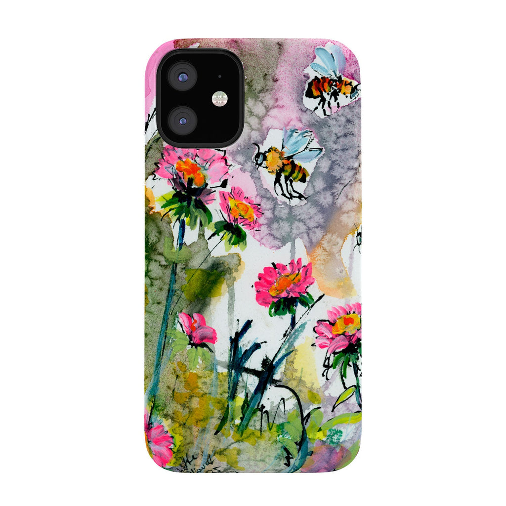 Ginette Fine Art Pink Flowers and Bees Phone Case