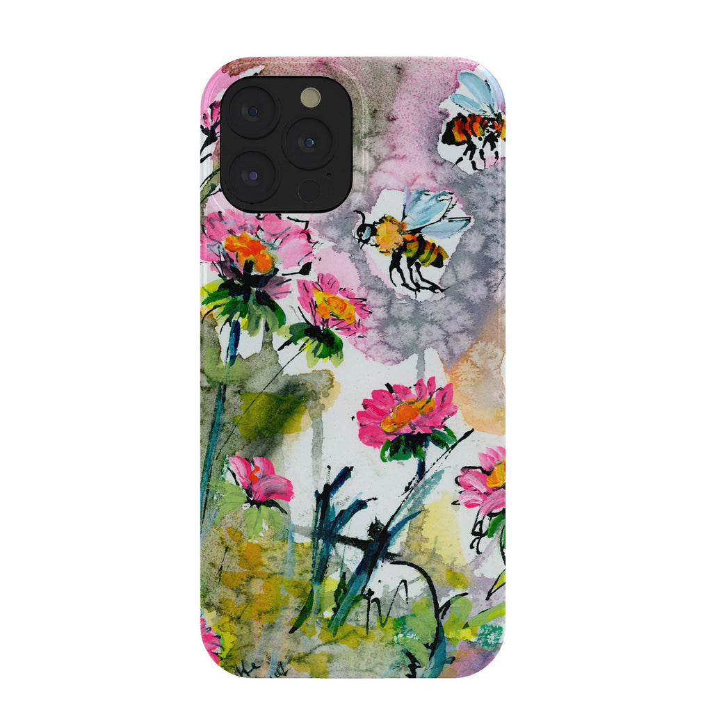Ginette Fine Art Pink Flowers and Bees Phone Case