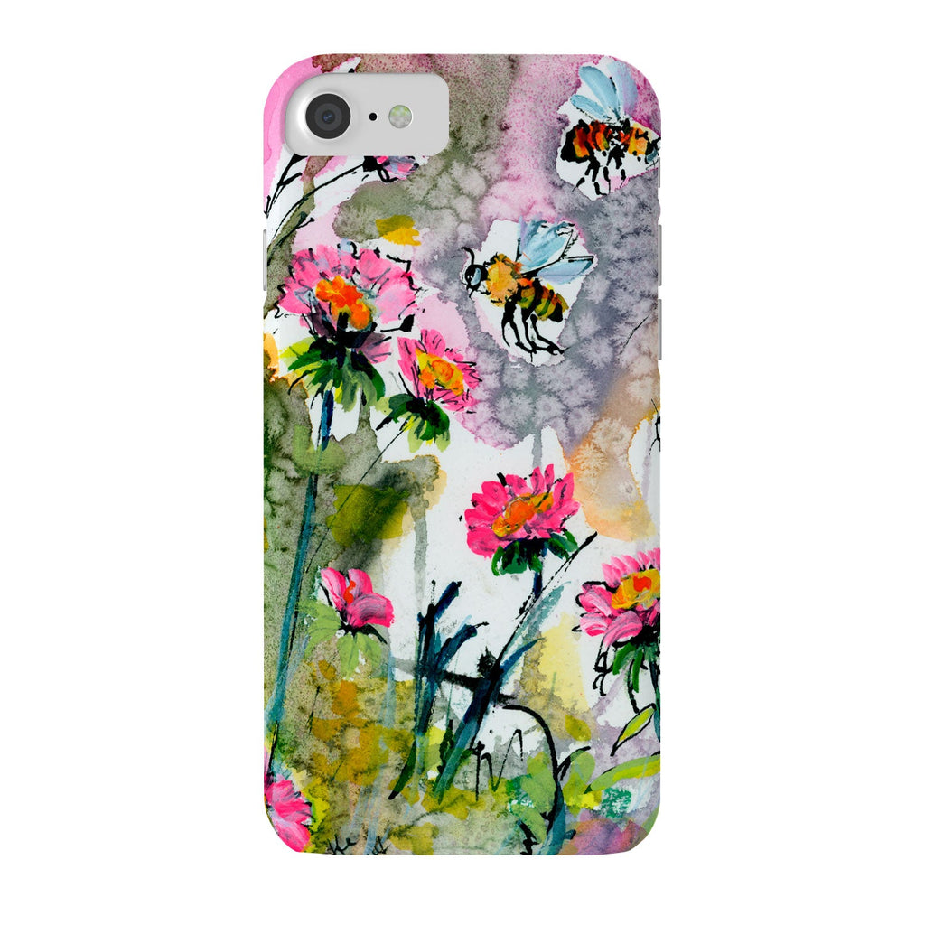 Ginette Fine Art Pink Flowers and Bees Phone Case
