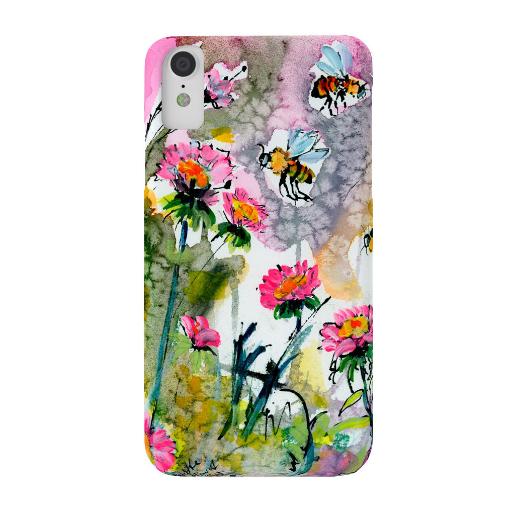 Ginette Fine Art Pink Flowers and Bees Phone Case