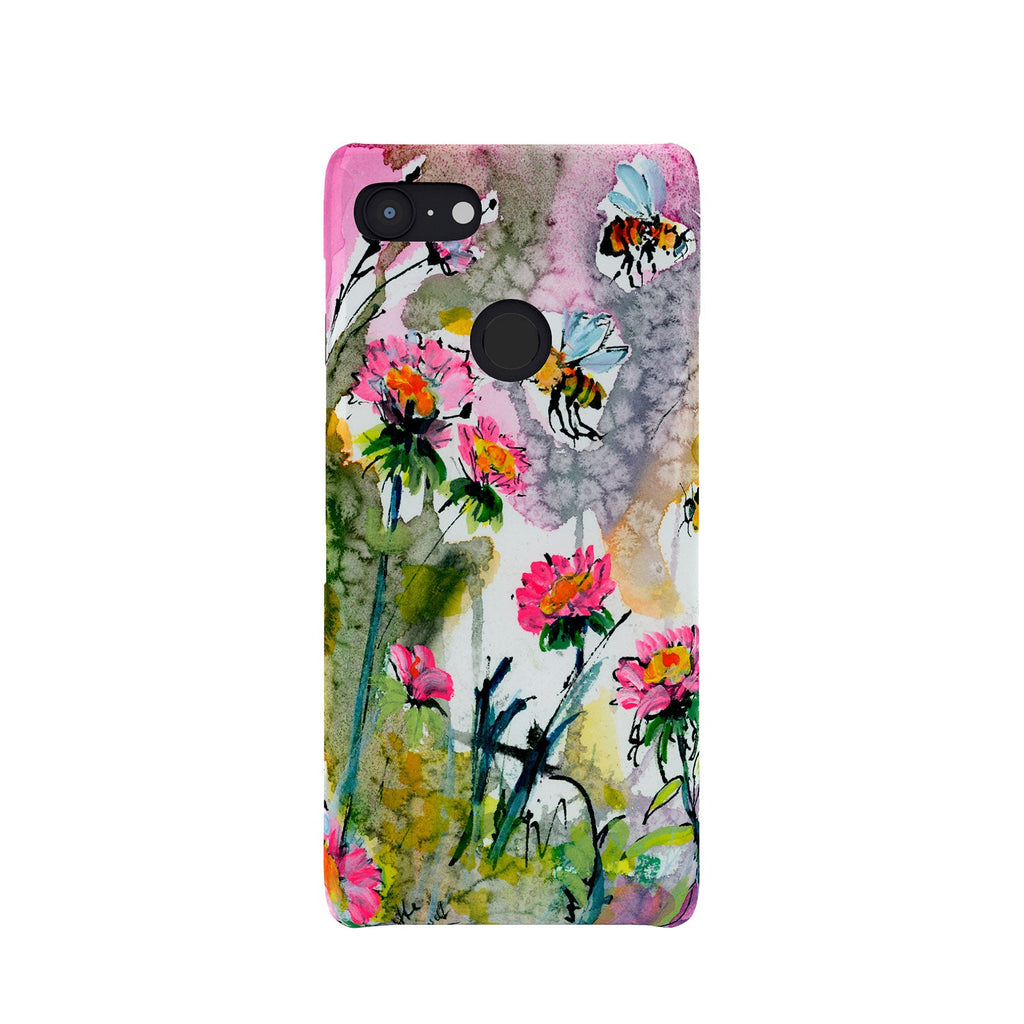 Ginette Fine Art Pink Flowers and Bees Phone Case