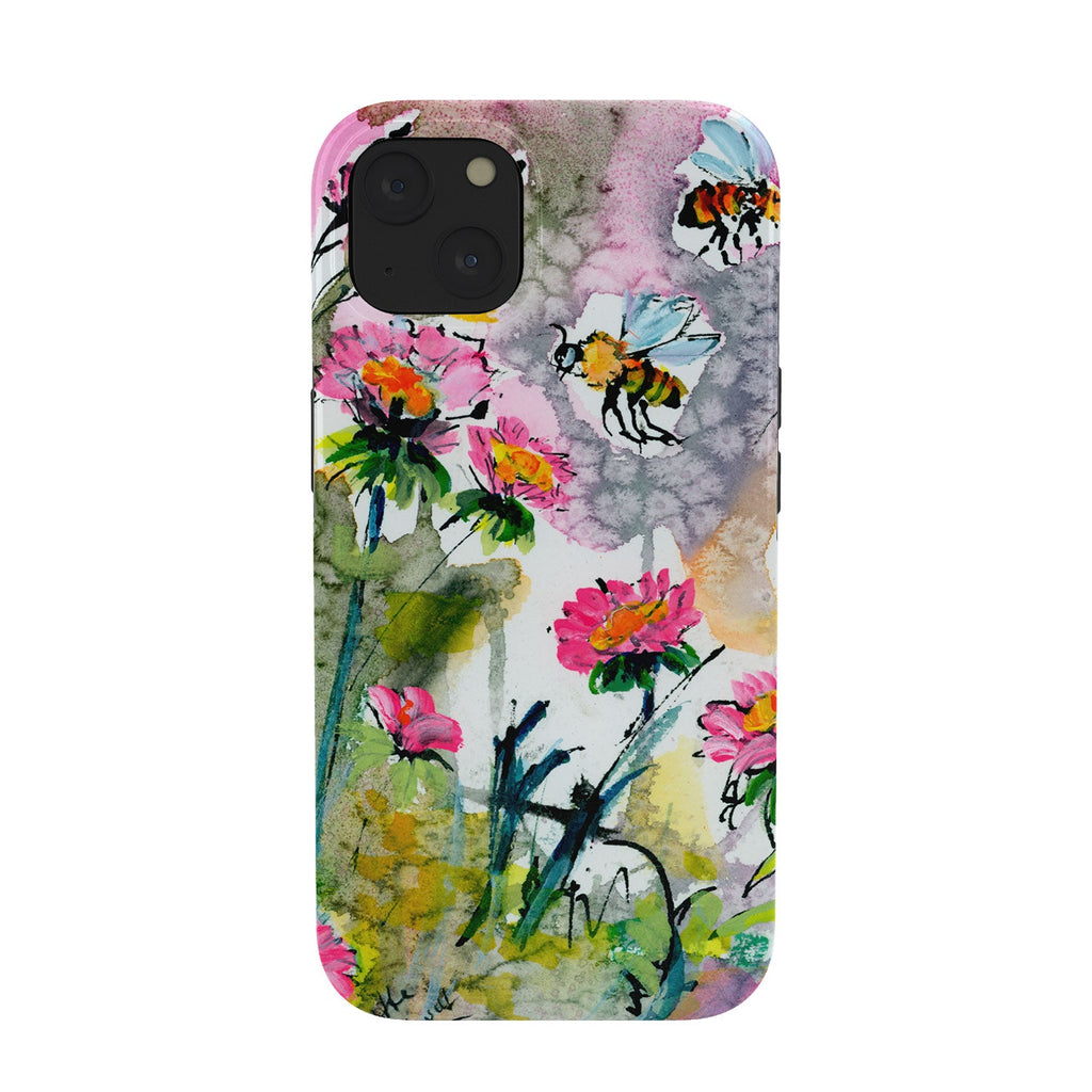 Ginette Fine Art Pink Flowers and Bees Phone Case
