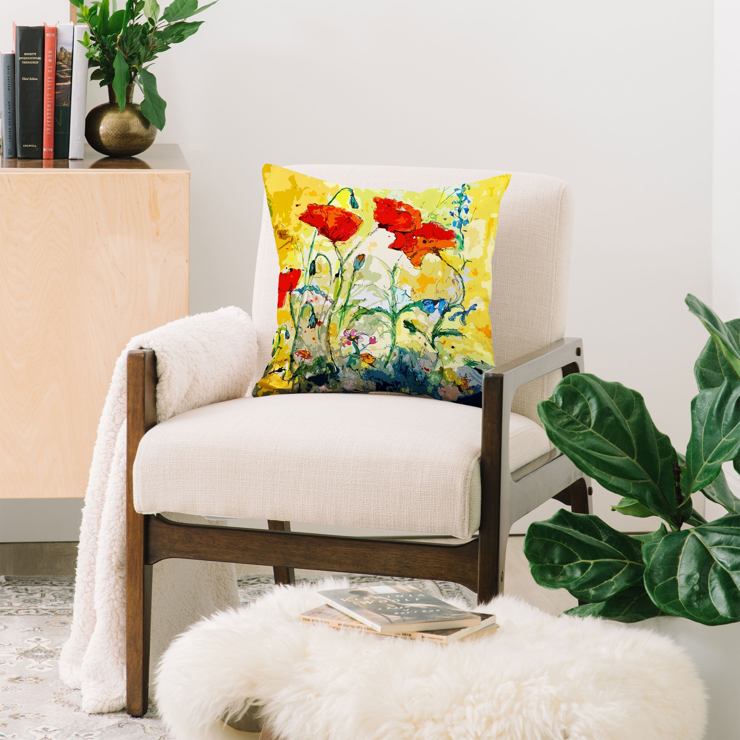 Ginette Fine Art Poppies Provence Throw Pillow