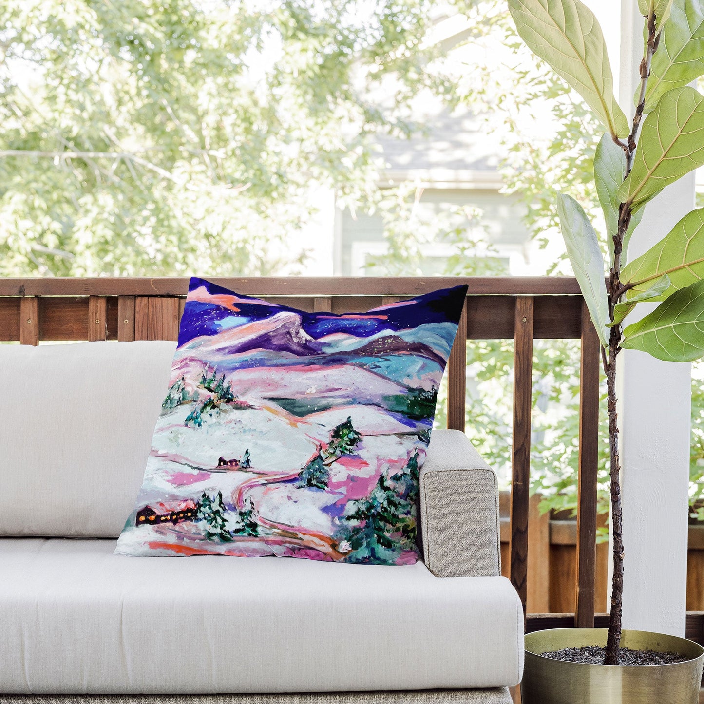 Ginette Fine Art Winter Wonderland Outdoor Throw Pillow