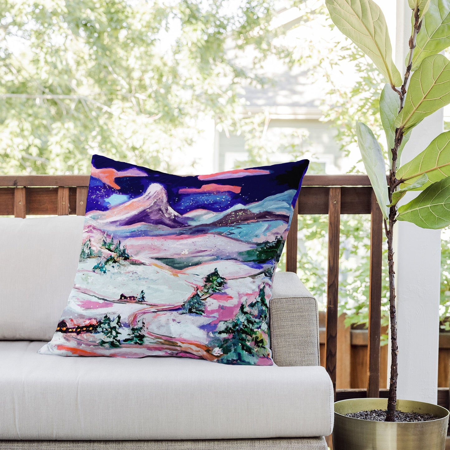 Ginette Fine Art Winter Wonderland Outdoor Throw Pillow