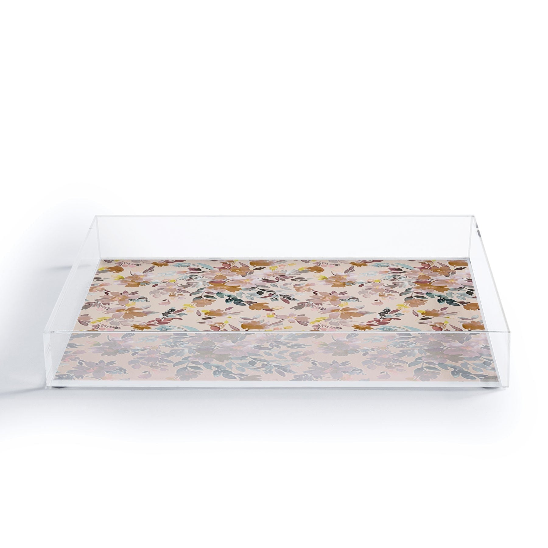 Ninola Design Botanic Retreat Floral Oleander Whimsical Soft Pink Acrylic Tray