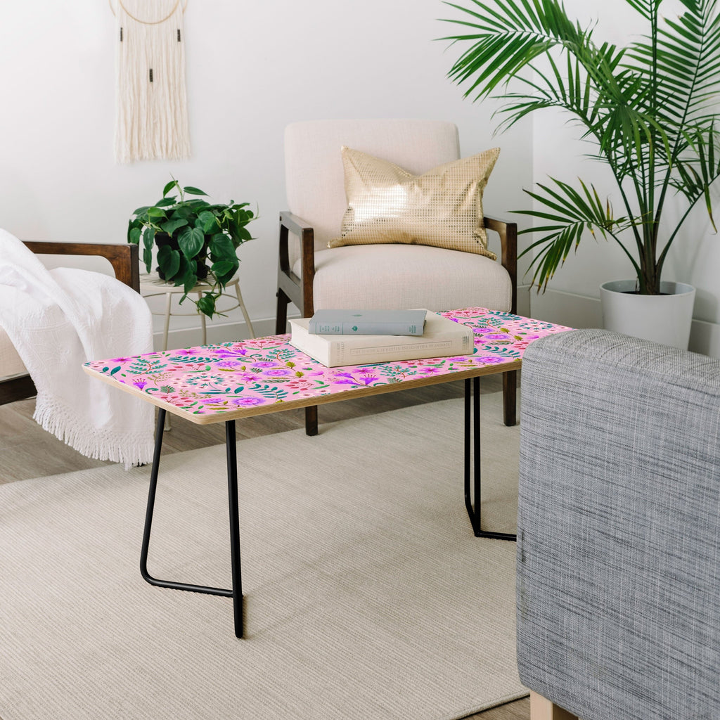Pimlada Phuapradit Ditsy Purple Floral Half Drop Coffee Table