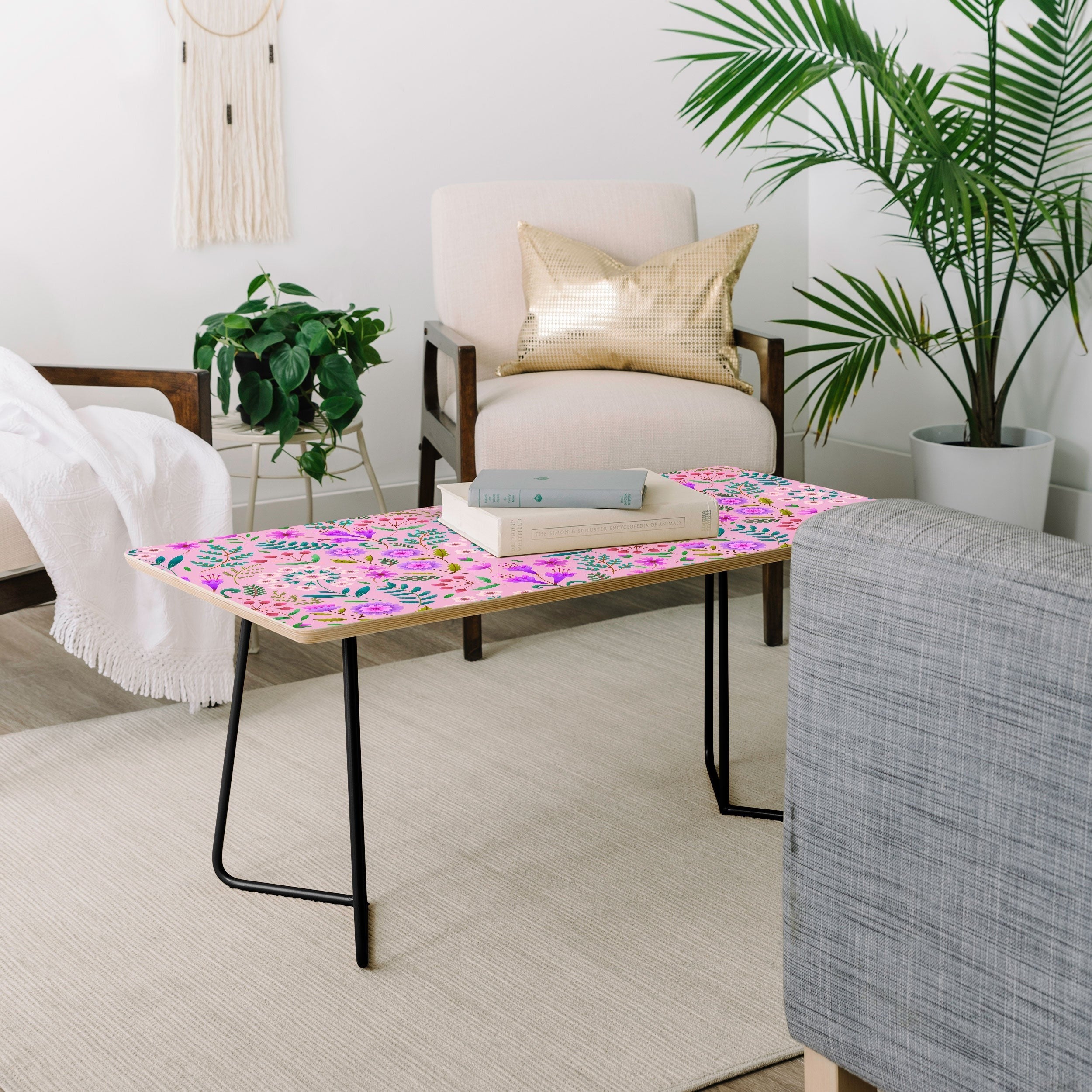 Pimlada Phuapradit Ditsy Purple Floral Half Drop Coffee Table