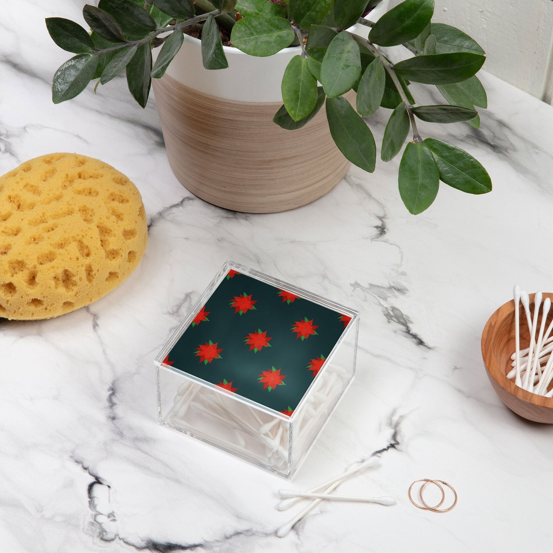 Design by Spark Poinsettia Florals Acrylic Box