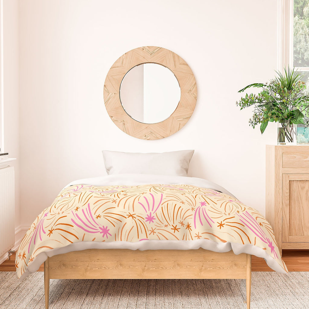 Little Om Pattern Shooting Stars cream Duvet Cover