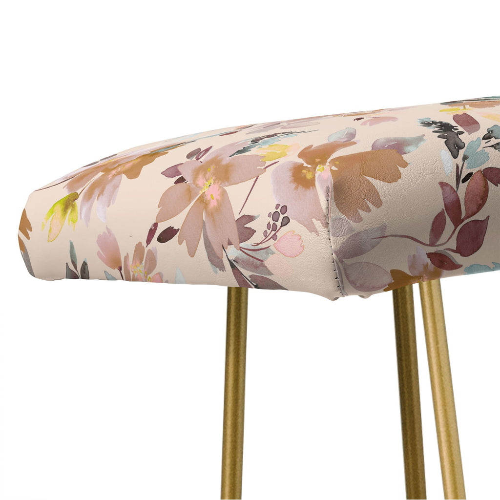 Ninola Design Botanic Retreat Floral Oleander Whimsical Soft Pink Bench
