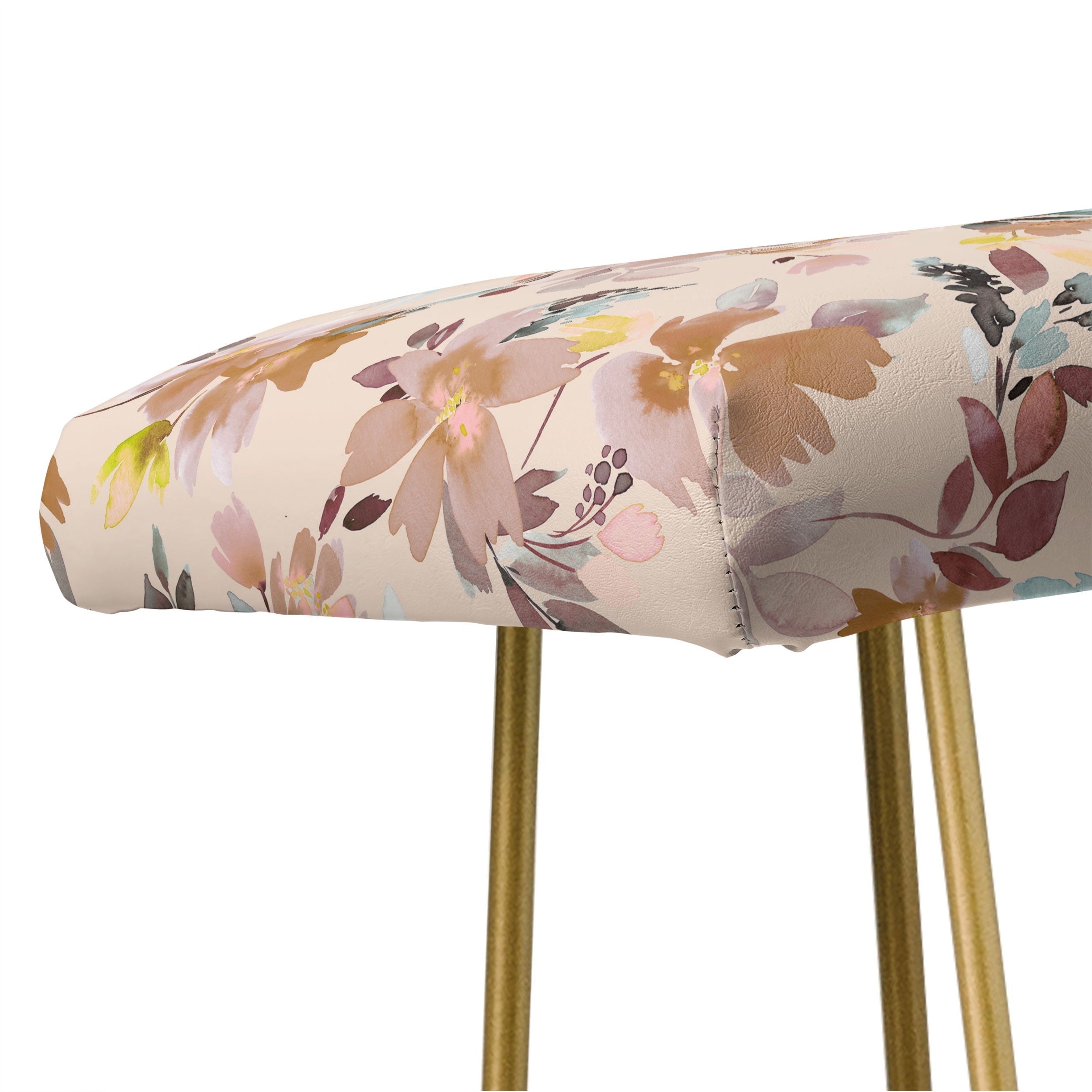 Ninola Design Botanic Retreat Floral Oleander Whimsical Soft Pink Bench