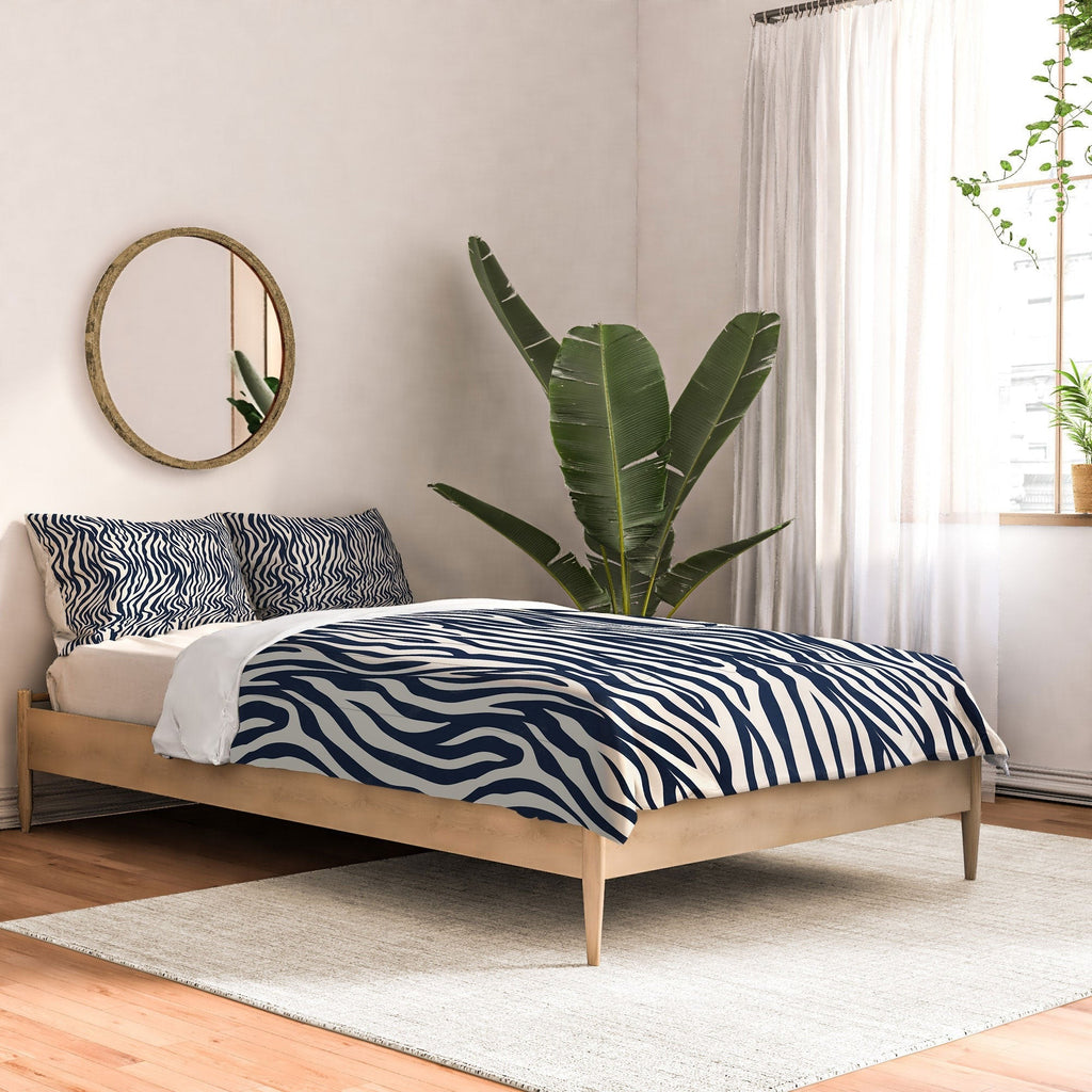 Avenie BR Navy Tiger Stripes Comforter