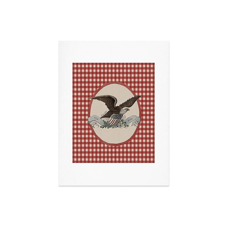 DENY Designs Gingham Eagle Art Print