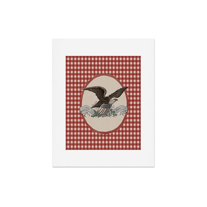 DENY Designs Gingham Eagle Art Print