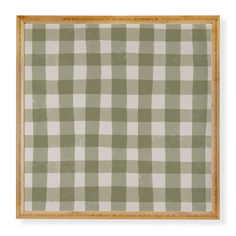 Menina Lisboa Rustic Green Plaid Framed Wall Art