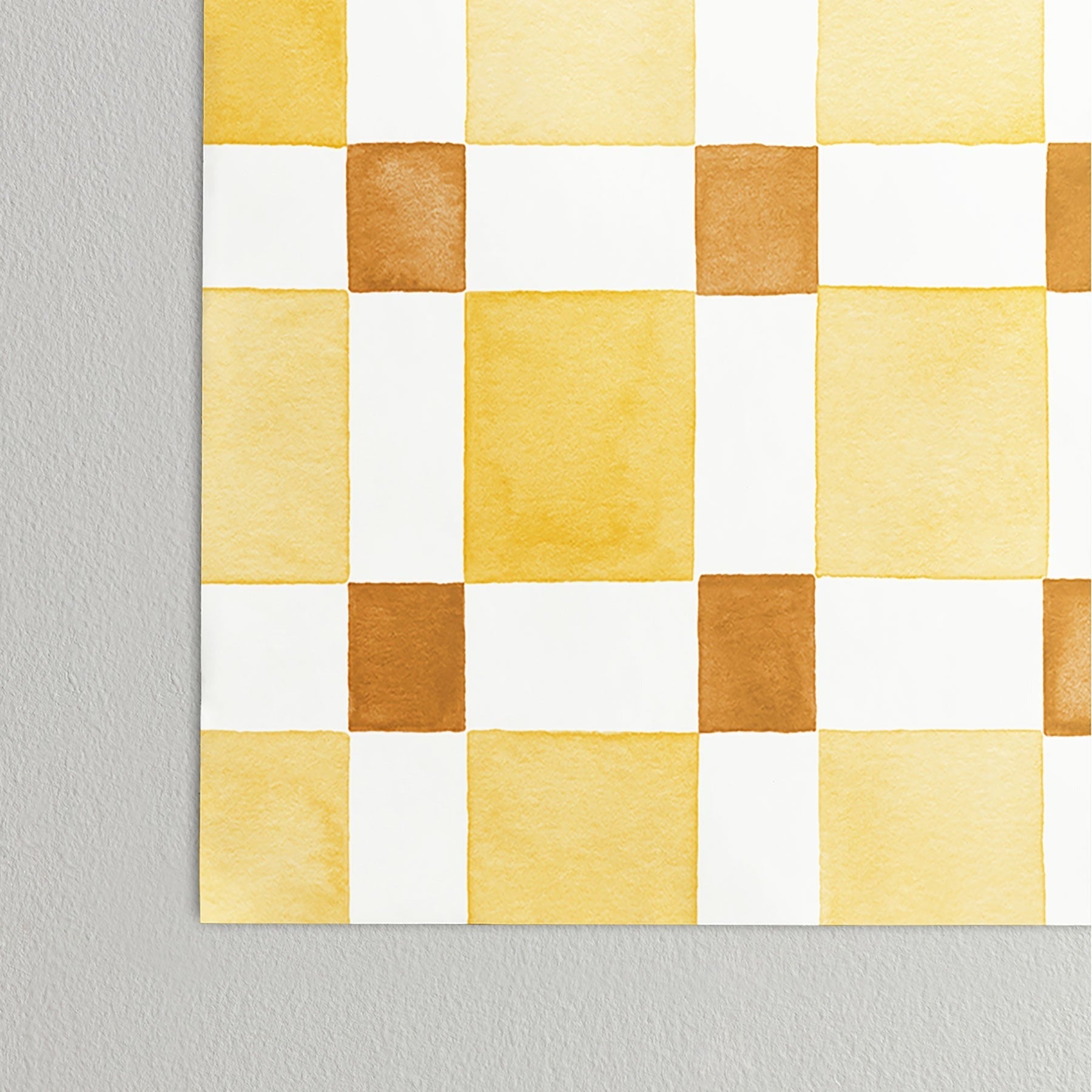 Ninola Design Everyday Artifact Checker Mosaic Tiles Geometry Yellow Poster