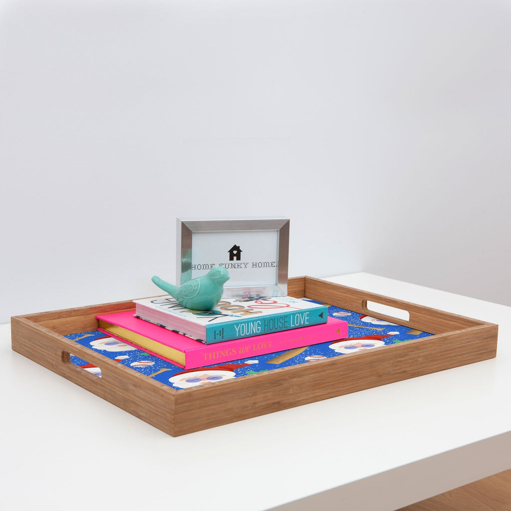 Design by Spark Sporty Baseball Santa Rectangular Tray