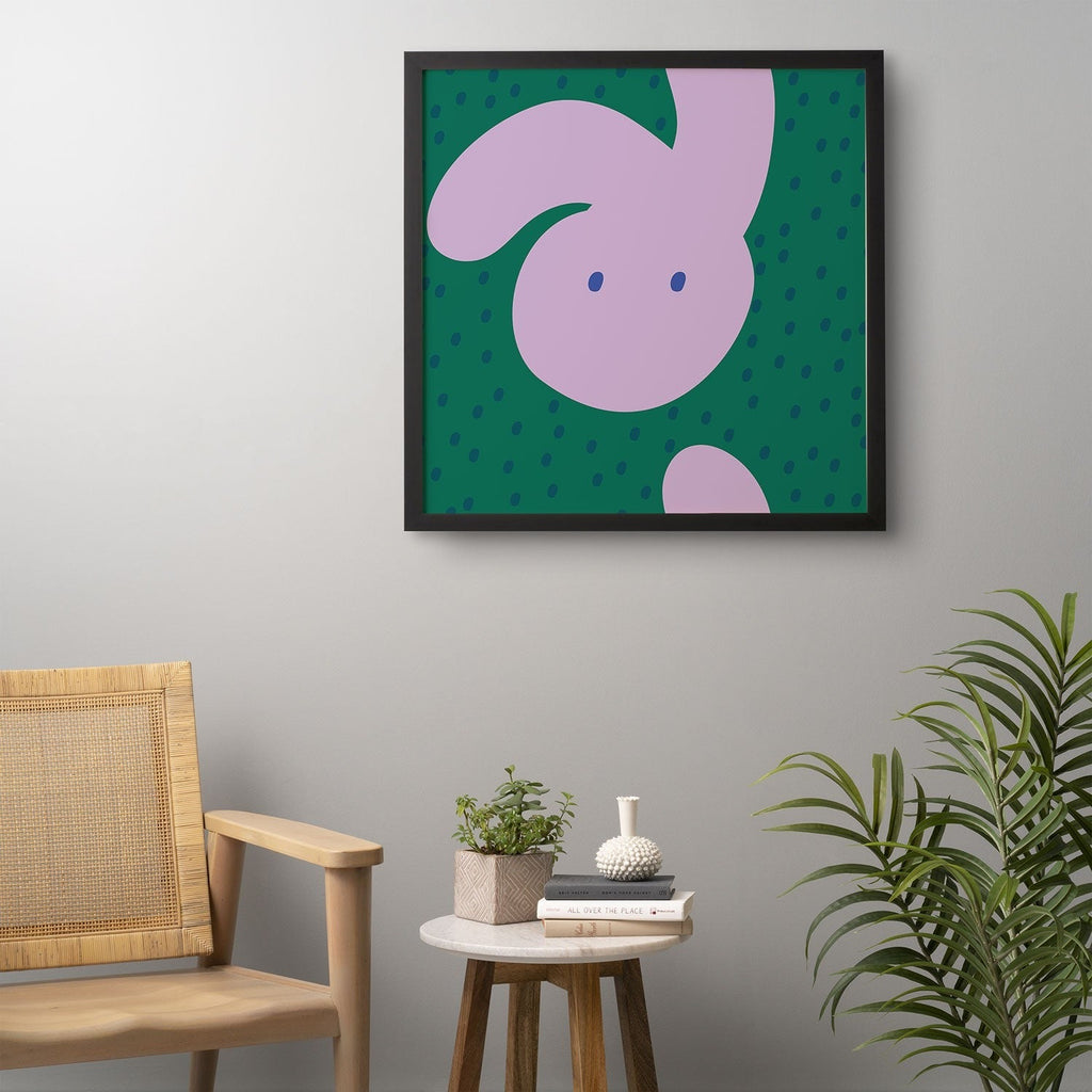 Camilla Foss Pebbles and Rabbit Framed Wall Art