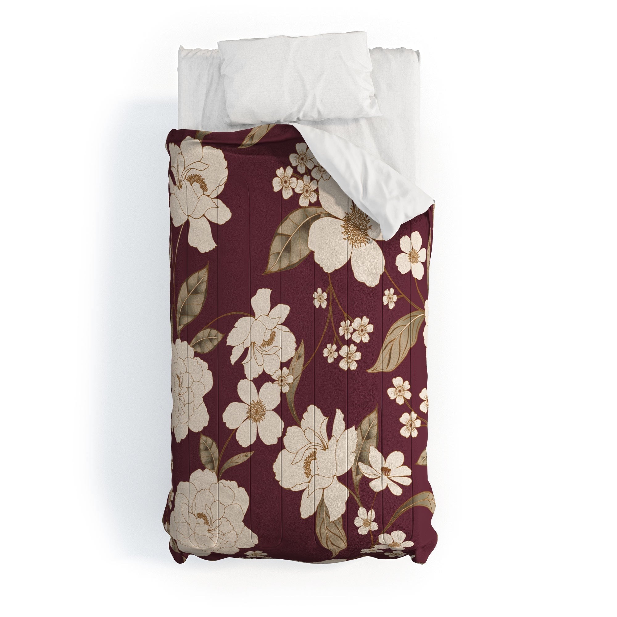 Gabriela Fuente Burgundy Floral Roberta Comforter